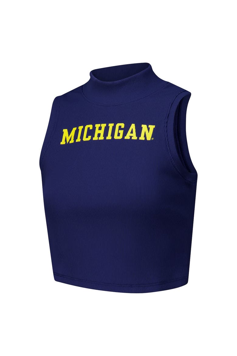 Women's ZooZatz Navy Michigan Wolverines Cropped Tank Top, Alternate, color, Navy