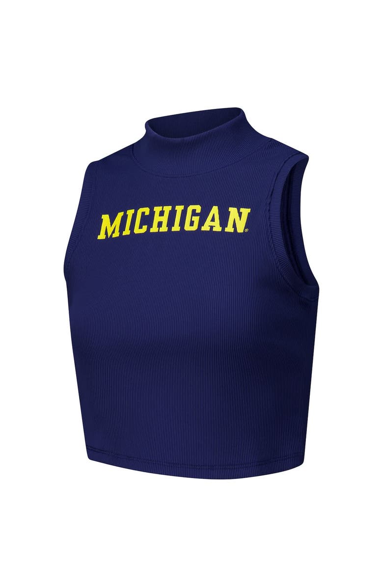 ZOOZATZ Women's ZooZatz Navy Michigan Wolverines Cropped Tank Top, Alternate, color, Navy