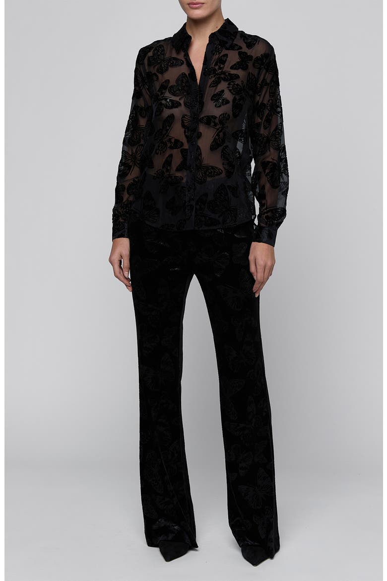 Laurent Butterfly Burnout Shirt, Alternate, color, BLACK BUTTERFLY