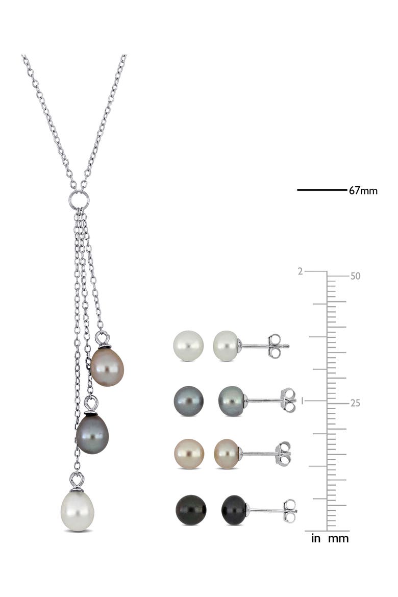Cultured Freshwater Pearl Pendant Necklace, Alternate, color, SILVER/ PEARL