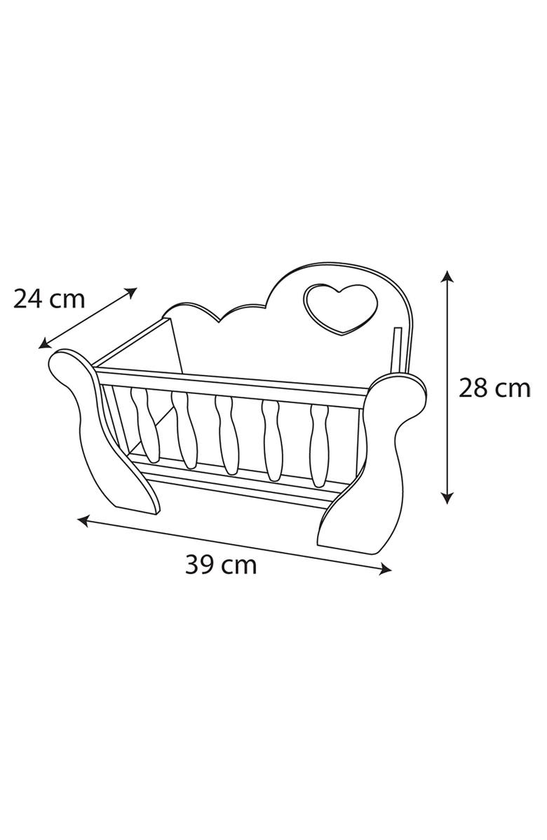 Lissi Wooden Baby Doll Cradle, Pink Purple White, Fits Up to 18 Inches, Alternate, color, Multicolored