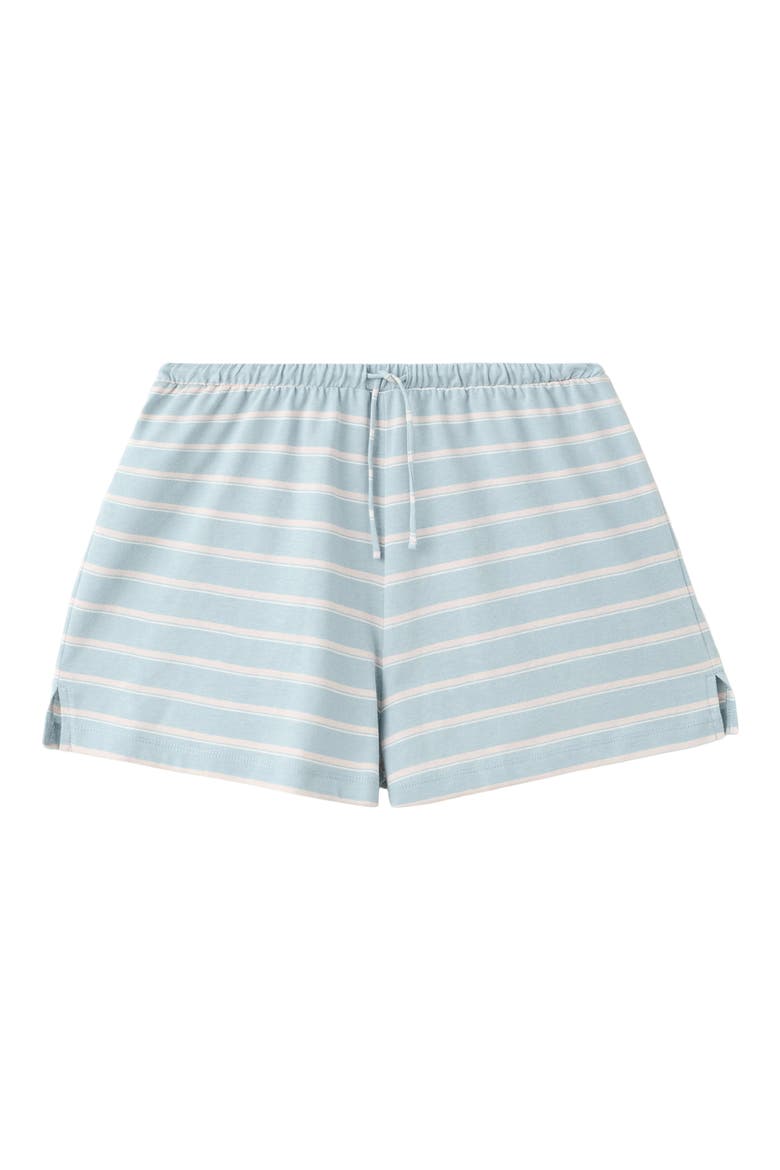 Stripe Cotton Pajama Shorts, Main, color, BLUE