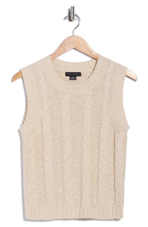 Sanctuary Cable Knit Cotton Sweater Vest In Neutral