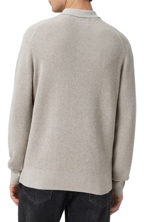 Allsaints Aspen Long Sleeve Polo Sweater In Gray