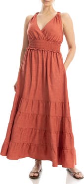 MAX STUDIO Empire Waist Tiered Maxi Dress