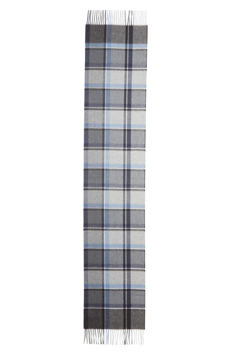 Andrew Stewart Plaid Cashmere Scarf, Alternate, color, Navy
