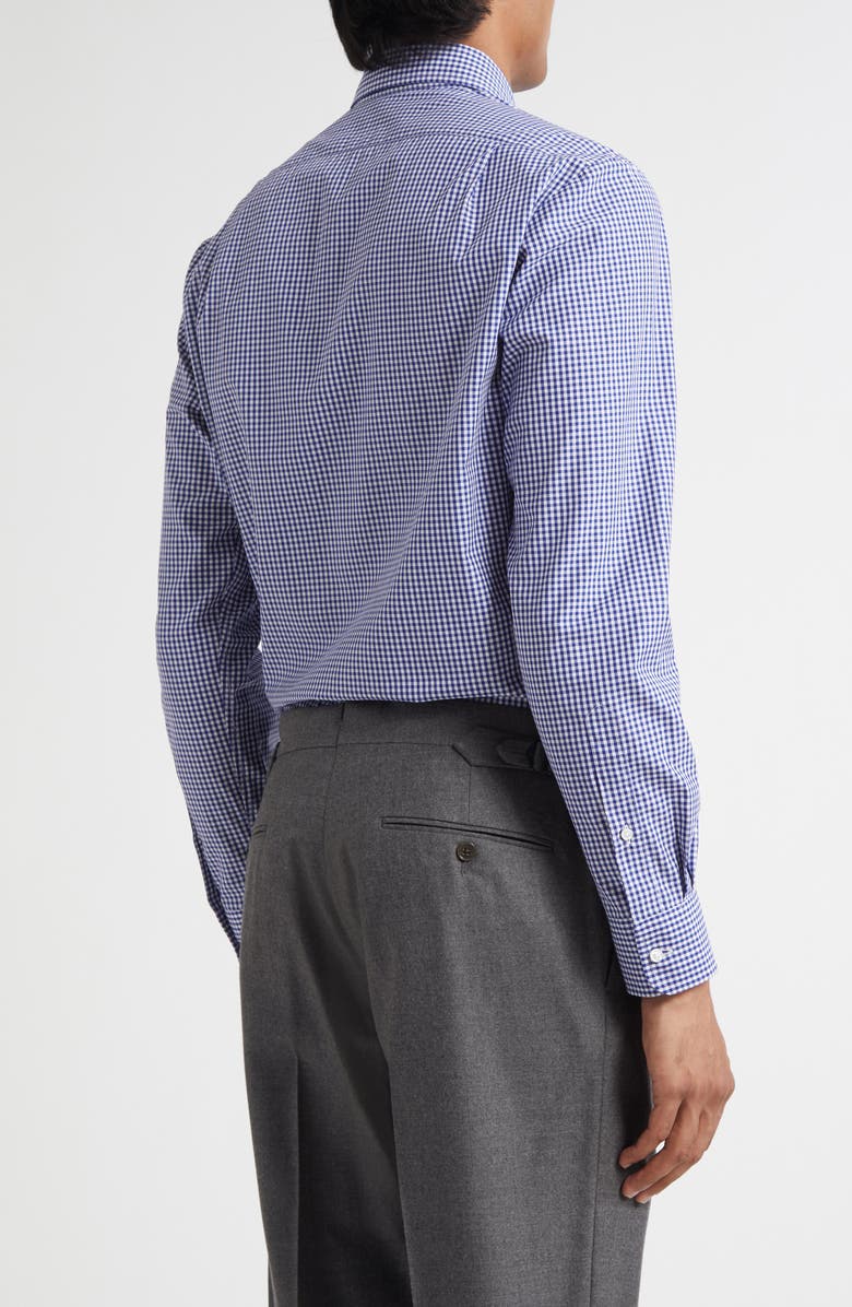 Ralph Lauren Purple Label Cameron Gingham Check Cotton Button-Down Shirt, Alternate, color, Blue/ White