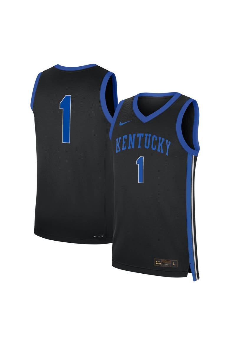 Men's Nike #1 Black Kentucky Wildcats Alternate Replica Jersey, Main, color, Black