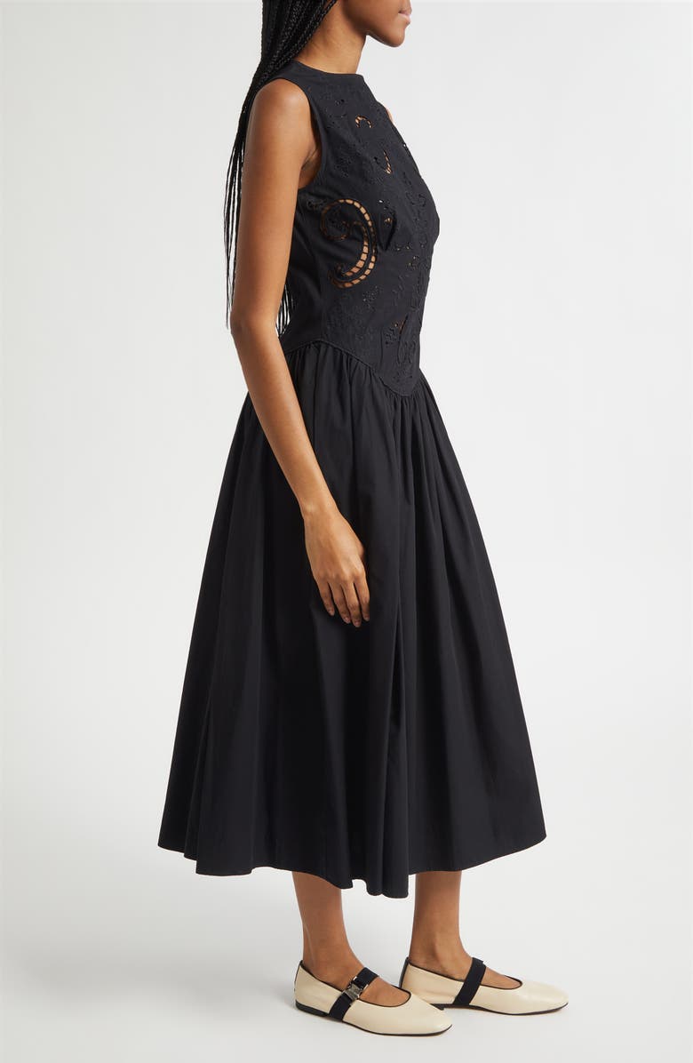 Stine Goya Embroidered Broderie Anglaise Midi Dress, Alternate, color, Broderie Anglaise