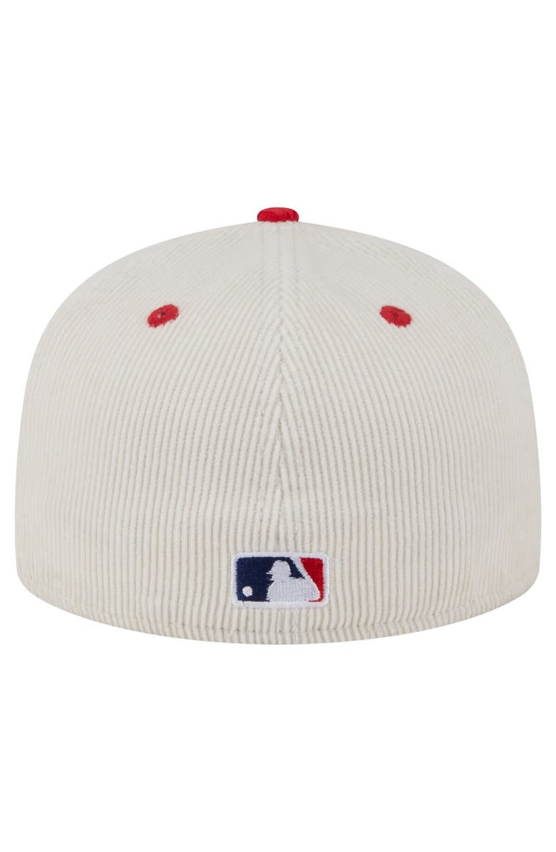New Era Men's New Era Cream/Red Washington Nationals Two-Tone Corduroy 59FIFTY Fitted Hat, Alternate, color,