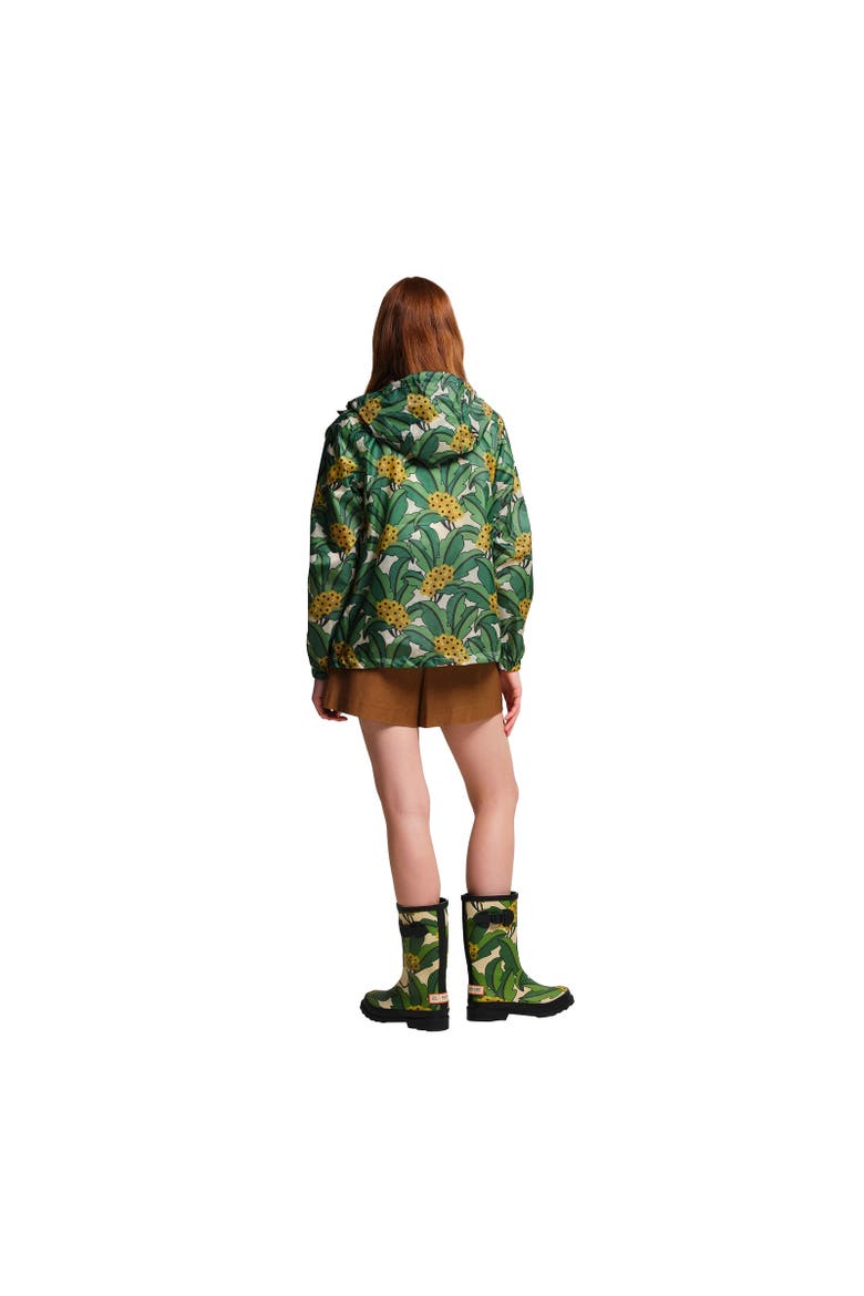Orla Kiely Tropical Floral Packaway Waterproof Jacket, Alternate, color, Green