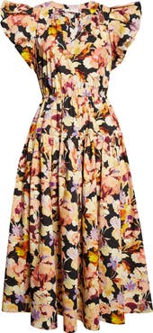 Ulla Johnson Marin Floral Silk Midi Dress