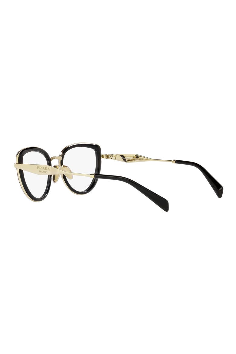 49mm Small Pillow Optical Glasses, Alternate, color, BLACK