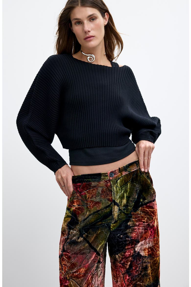 Velvet Wide Leg Trousers, Alternate, color, PINK