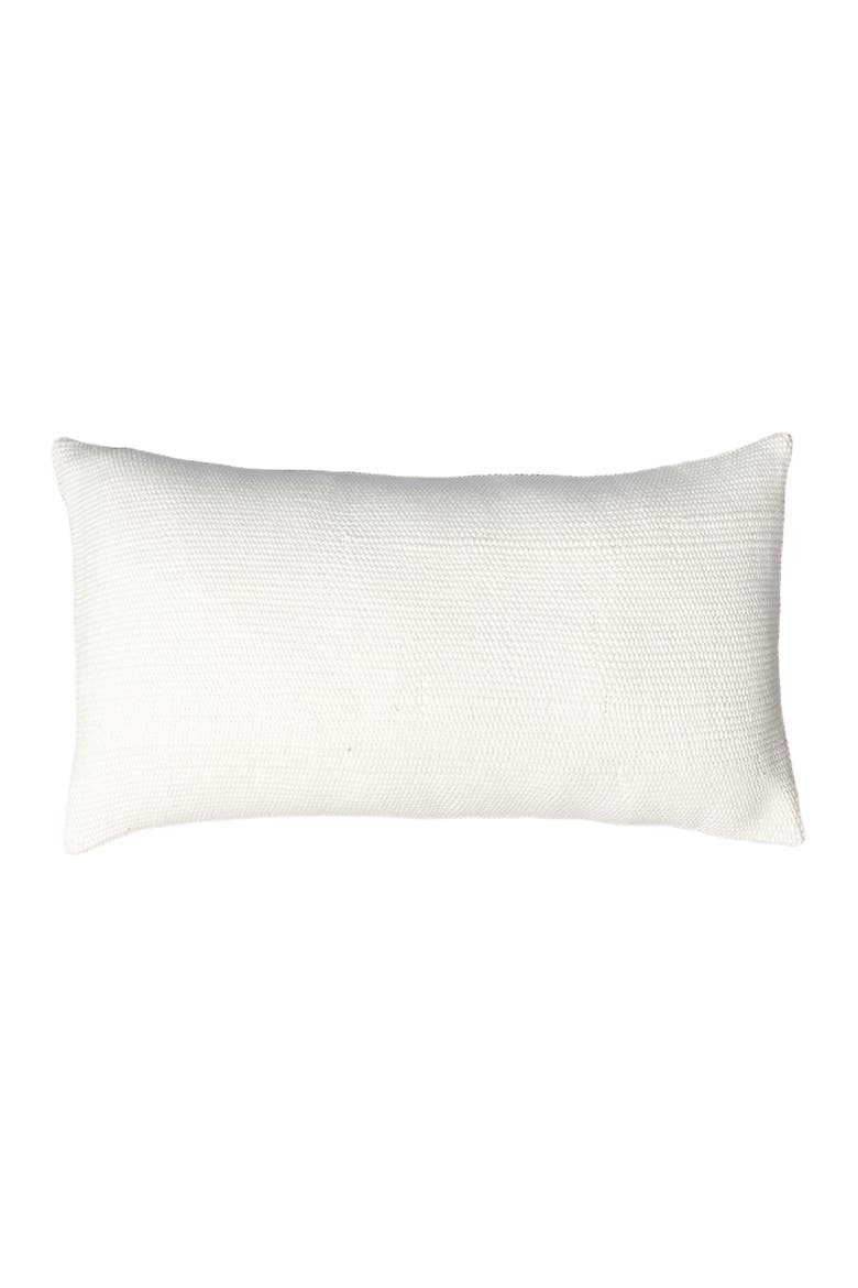 Solid Lumbar Pillow in Black Pima Cotton, Alternate, color, Ivory