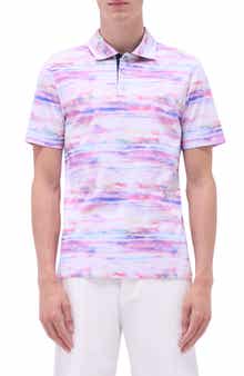 Bugatchi Hendrix Digital Watercolor Print Pima Cotton Polo