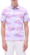 Bugatchi Hendrix Digital Watercolor Print Pima Cotton Polo