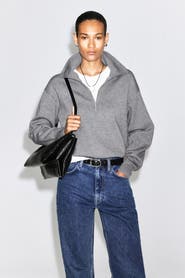 COS Mock-neck Half-zip Knitted Sweater