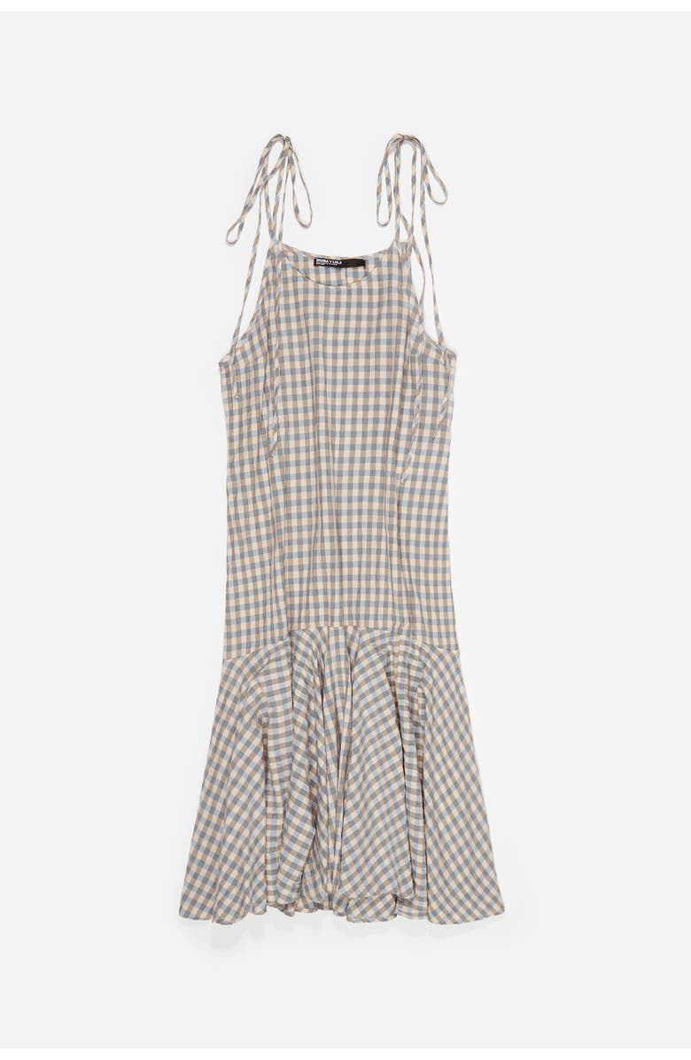 Bimba y Lola Light blue checked strappy dress, Alternate, color, Light Blue