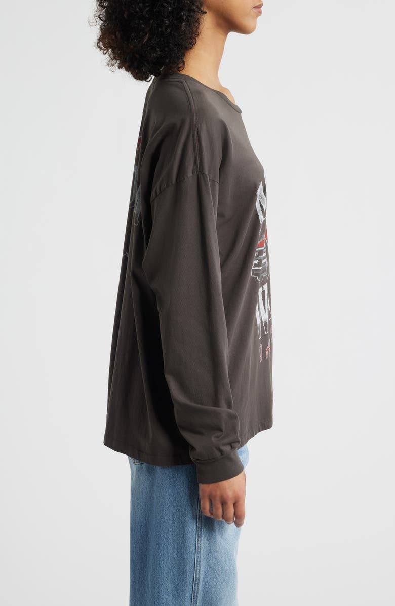 Daydreamer Morgan Wallen Ain't Comin' Back Long Sleeve Cotton Graphic T-Shirt, Alternate, color, Washed Black