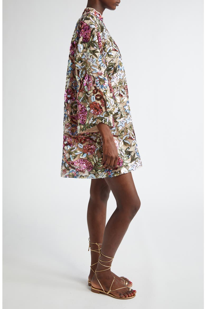 Jewel Floral Sequin Caftan, Alternate, color, MULTI IVORY/ FLORAL PRINT