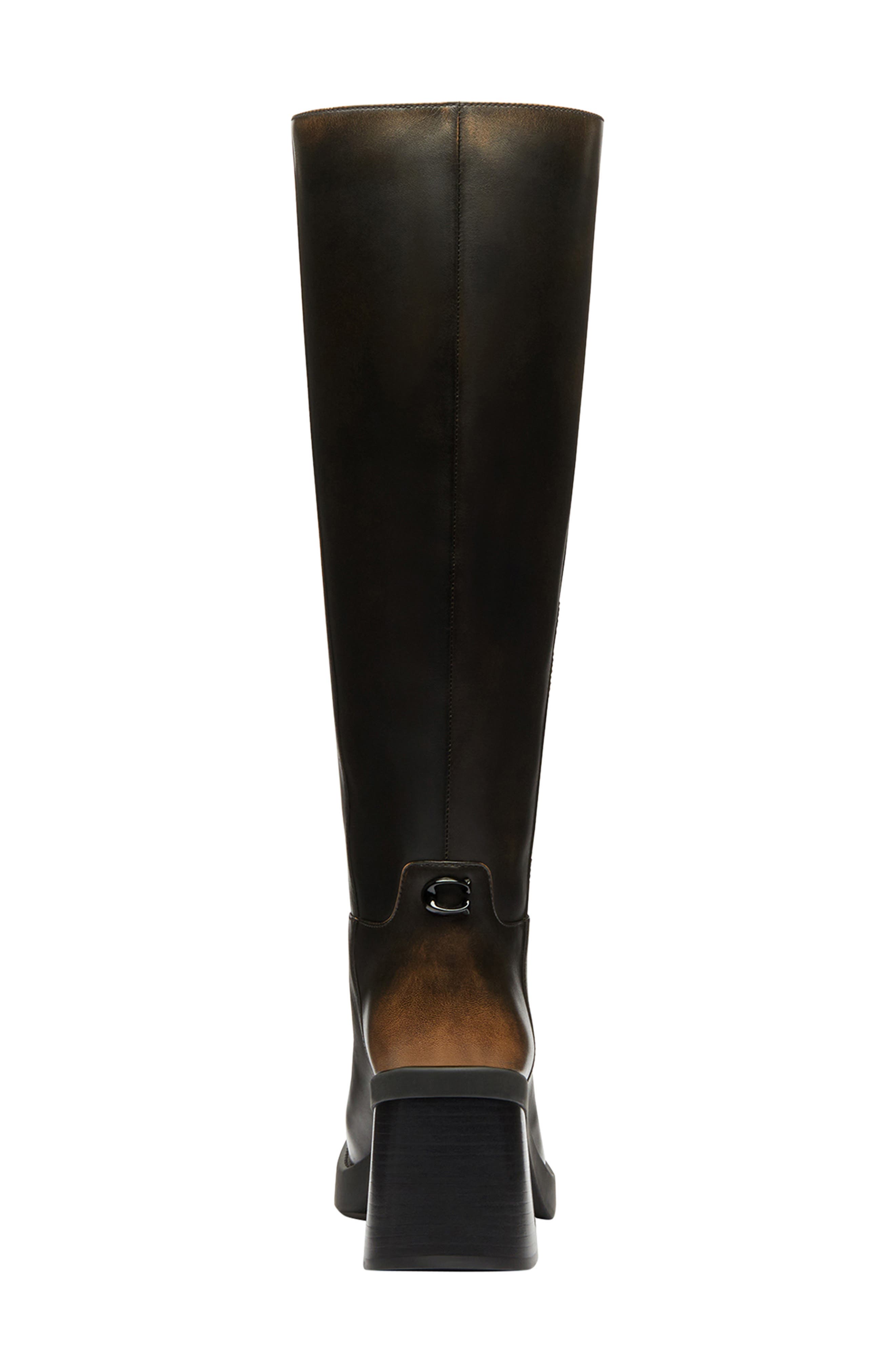 COACH Sculpted C Knee High Boot, Alternate, color, Black
