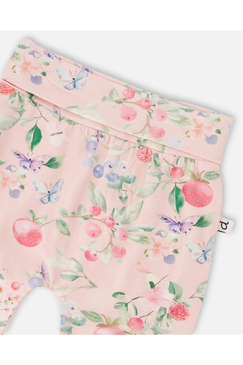 Organic Cotton Jersey Evolutive Berries Printed Pants, Alternate, color, Pink Printed Berries