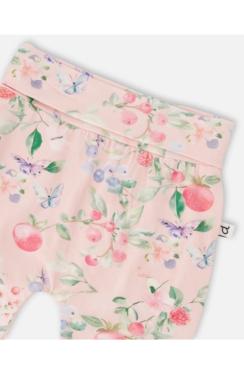 Deux par Deux Organic Cotton Jersey Evolutive Berries Printed Pants, Alternate, color, Pink Printed Berries