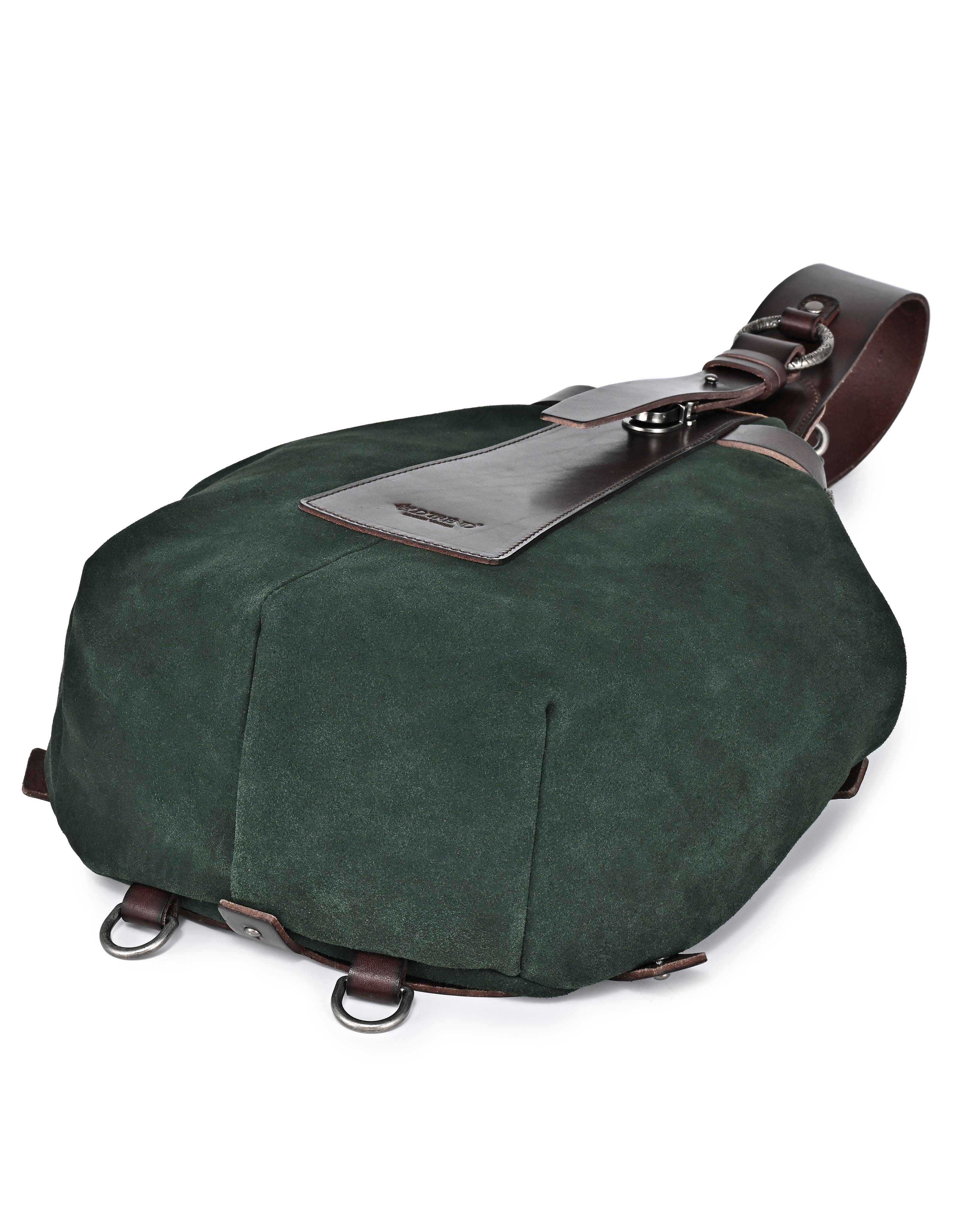 Daisy Genuine Leather Organized Sling Bag, Alternate, color, Kale