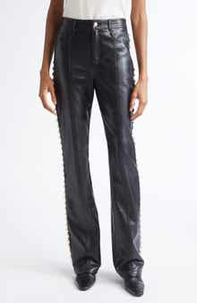 Cinq à Sept Shailene Stud Detail Faux Leather Pants