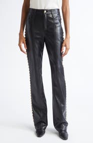 Cinq à Sept Shailene Stud Detail Faux Leather Pants