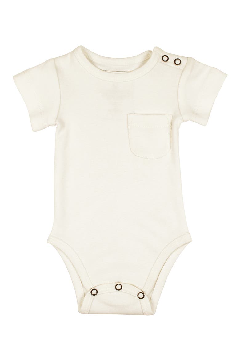 Short Sleeve Organic Cotton Bodysuit, Main, color, BUTTERCREAM