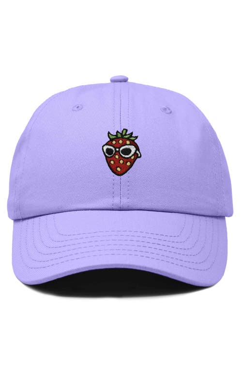 Dalix Strawberry Embroidered Casual Cap In Lavender