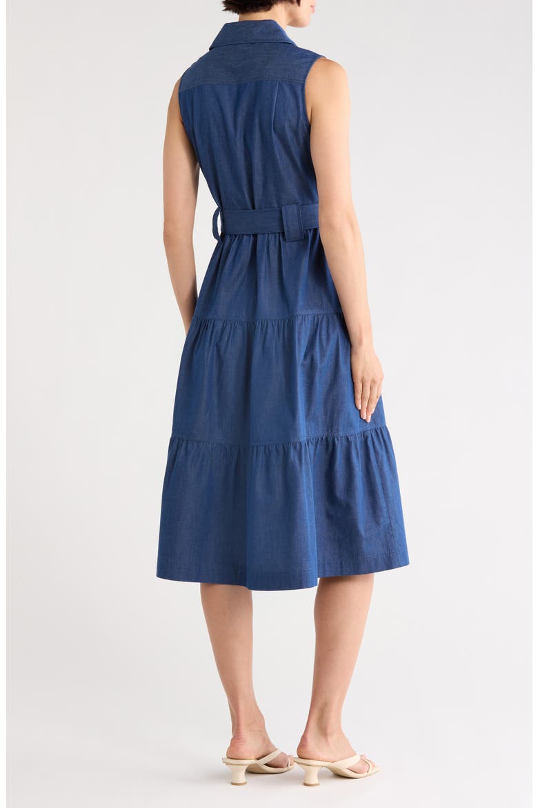 Florence Sleeveless Cotton Shirtdress, Alternate, color, DEEP BLUE