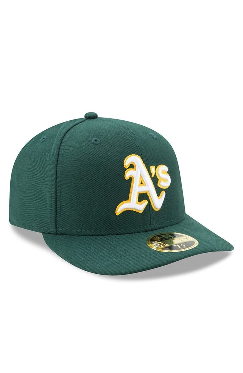 New Era Men's New Era Green Oakland Athletics Road Authentic Collection On-Field Low Profile 59FIFTY Fitted Hat, Alternate, color,