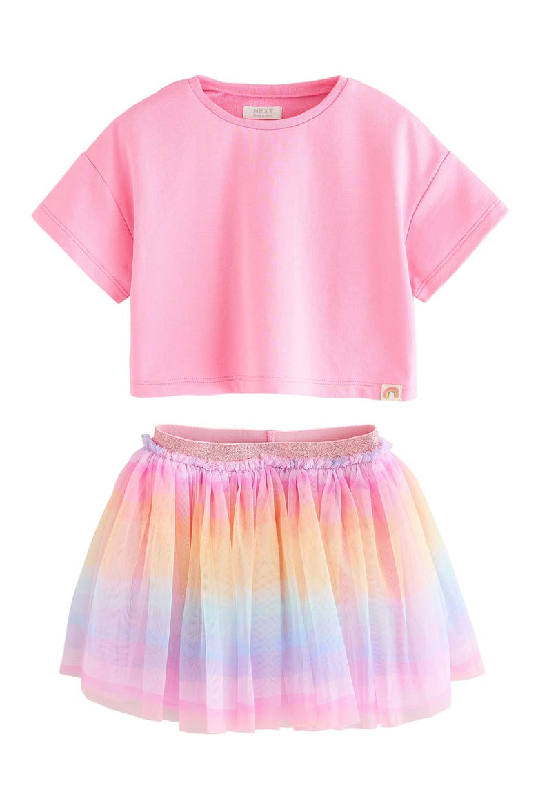 Kids' T-Shirt & Rainbow Tutu Skirt Set (Baby, Toddler & Little Kid, Main, color, PINK