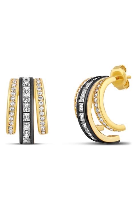 Triple Statement Huggie Hoop Earrings