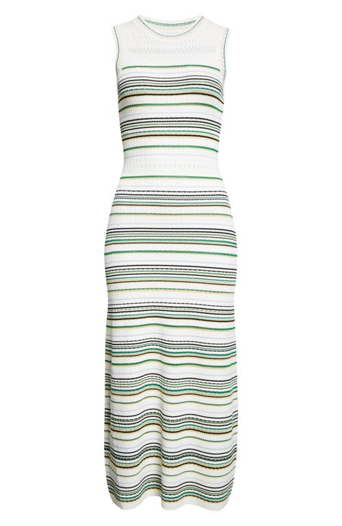 Veronica Beard Dawna Striped Open-knit Midi Dress In Multi