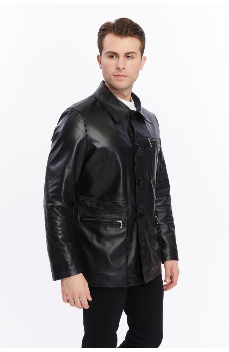 Furniq UK Maximilian Leather Jacket, Alternate, color, 