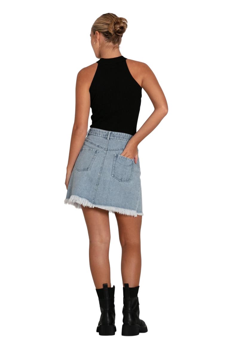 Dance With Me Denim Mini Skirt, Alternate, color, Stonewash