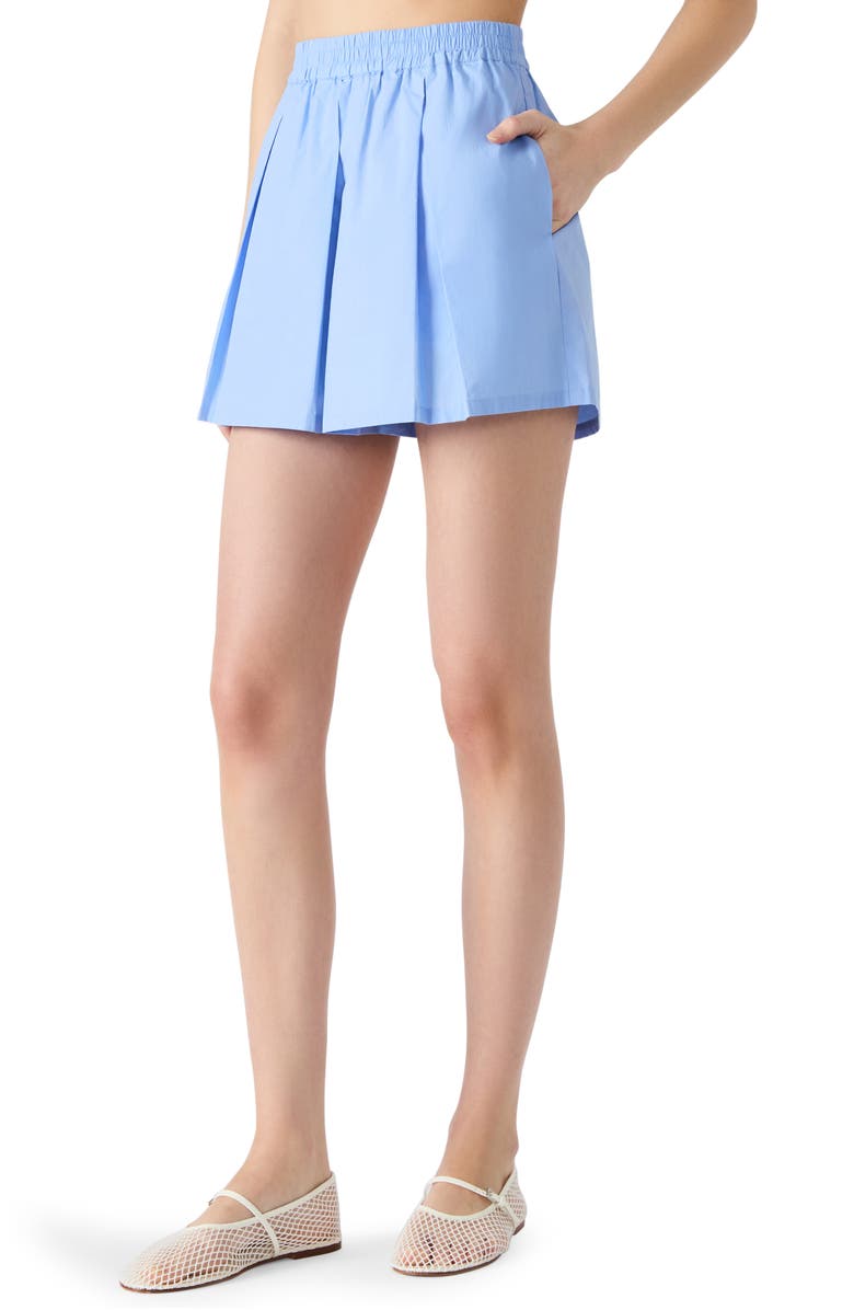 Steve Madden Malena Pleated Shorts, Alternate, color, Aurora Blue
