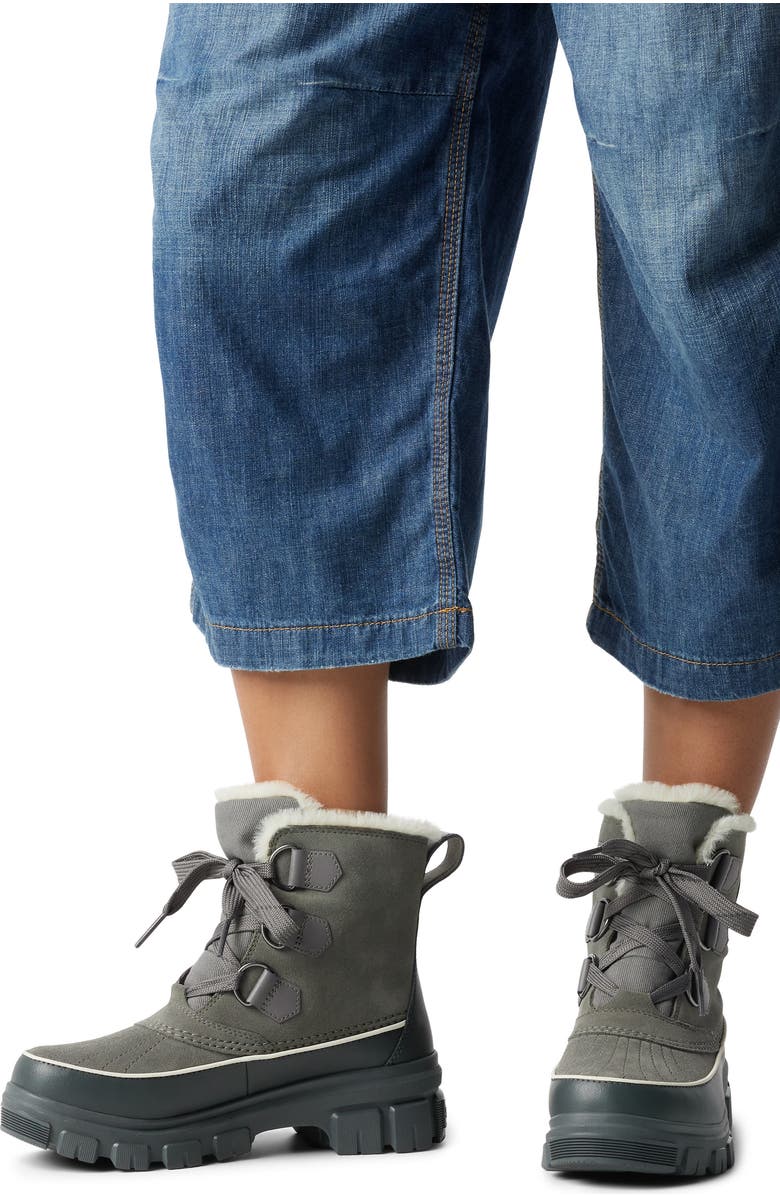 SOREL Tivoli V Faux Fur Lined Waterproof Boot, Alternate, color, Quarry/ Grill