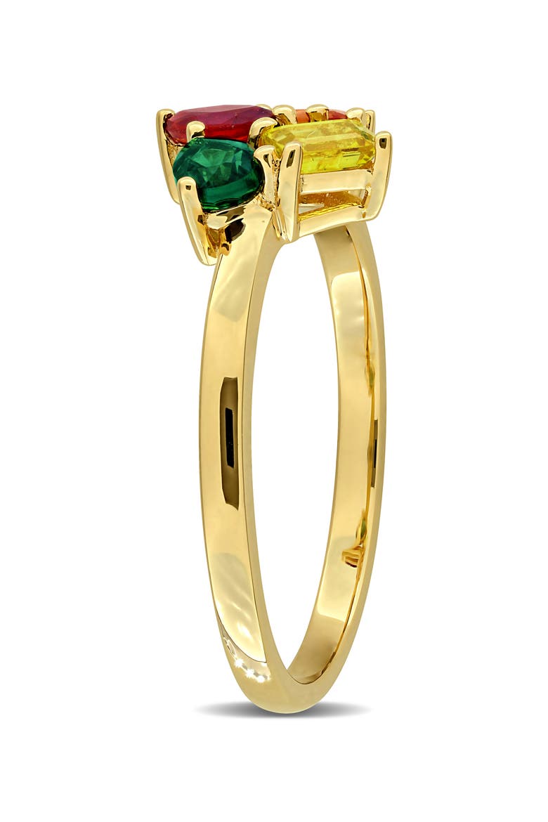 Multi-Shaped Sapphire Cluster Ring, Alternate, color, MULTICOLOR