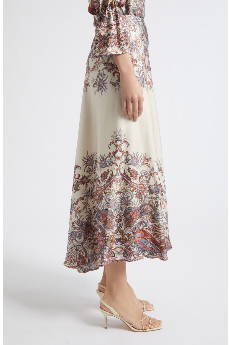 Decano Paisley Midi Skirt, Alternate, color, CREAM