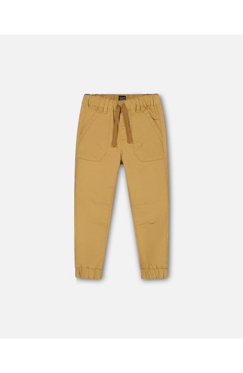 Deux par Deux Baby Boy's Stretch Twill Jogger Pants Beige Gold, Main, color, 