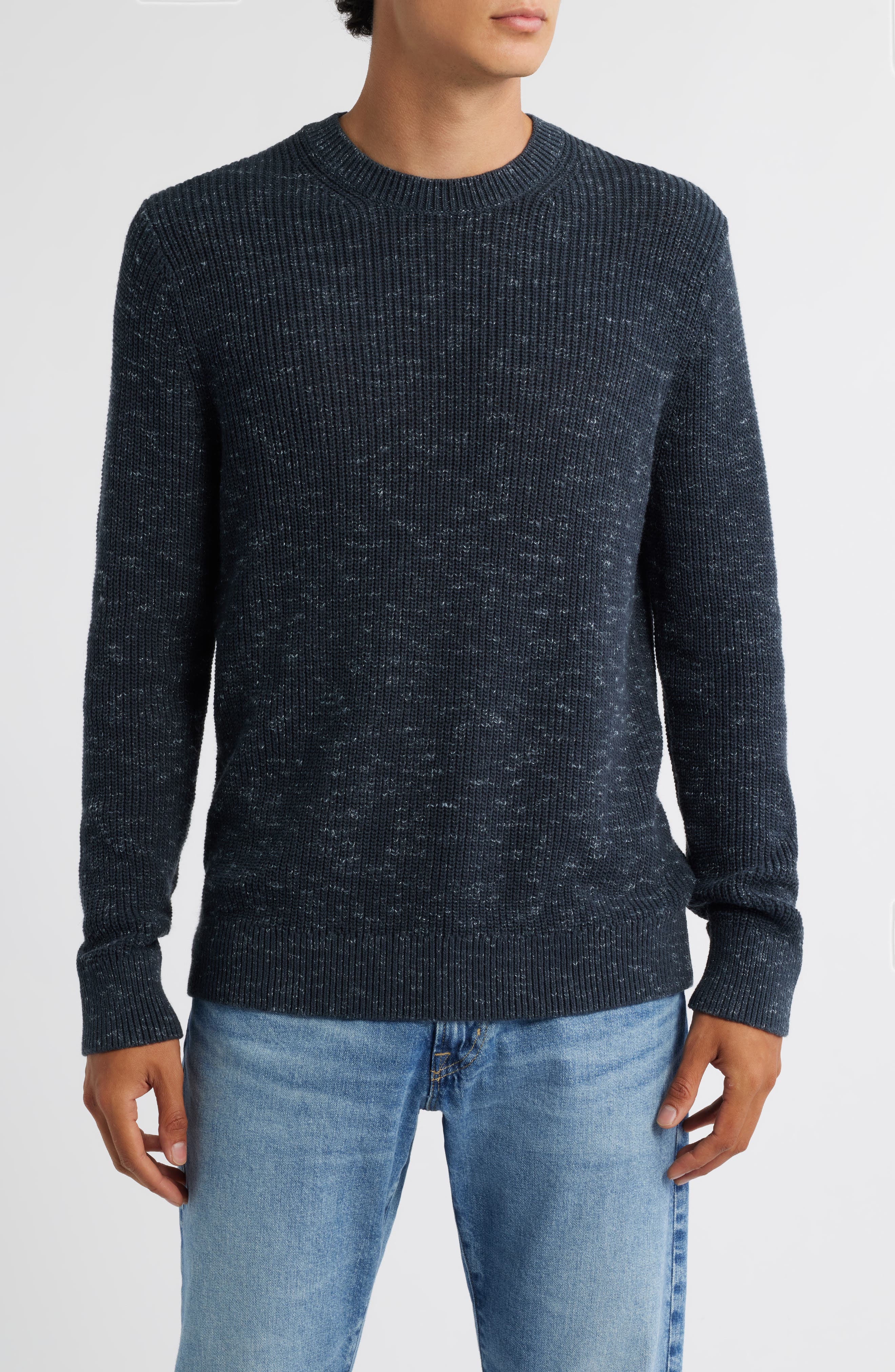Treasure & Bond Space Dye Crewneck Cotton Blend Sweater