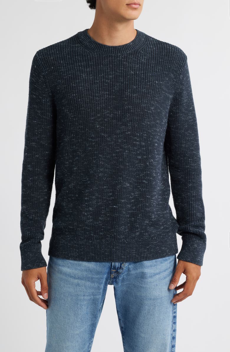 Treasure & Bond Space Dye Crewneck Cotton Blend Sweater, Main, color, Navy- Blue Vintage Marl