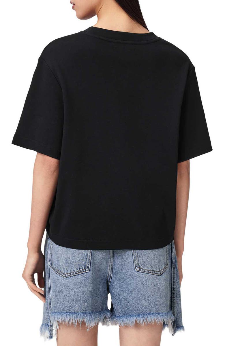AllSaints Sofia Lisa Boxy Cotton Graphic T-Shirt, Alternate, color, Black