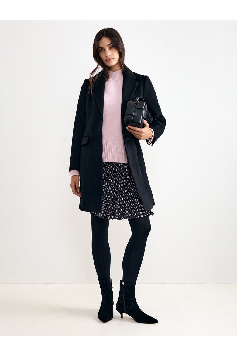 Lydia Long Sleeve Wool Coat, Alternate, color, Black