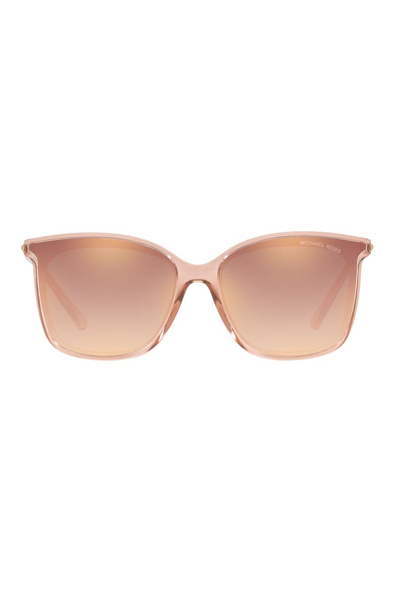 61mm Square Sunglasses, Main, color, BROWN